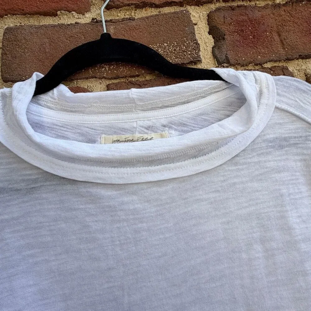 Free People We The Free Women’s Long Sleeve Regan Tee white M NEW